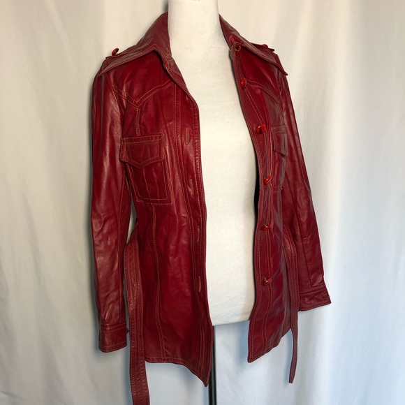 Vintage Red Leather Jacket - Picture 10 of 16